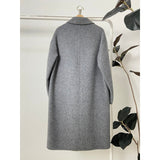 Gray Double Breasted Slimming Woolen Coat Outerwear Bigbuy