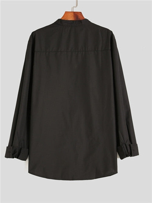 Teenage Men's Stand-up Collar Shirt Bigbuy