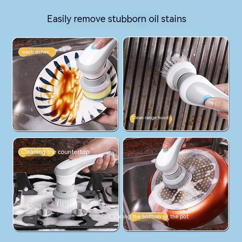Electric Cleaning Brush 4 In 1 Spinning Scrubber Handheld Electric Cordless Cleaning Brush Portable Bigbuy