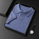 Men's Elbow-sleeved Top Polo Collar Cashmere T-shirt Bigbuy