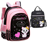 Kids School Cute Cat Print Backpack Bigbuy