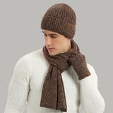 Thermal Knitting Hat Scarf And Gloves Three-piece Set Bigbuy