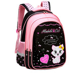 Kids School Cute Cat Print Backpack Bigbuy
