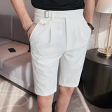Contrast Color Fashion All-match Neapolitan Style Slim White Shorts Bigbuy