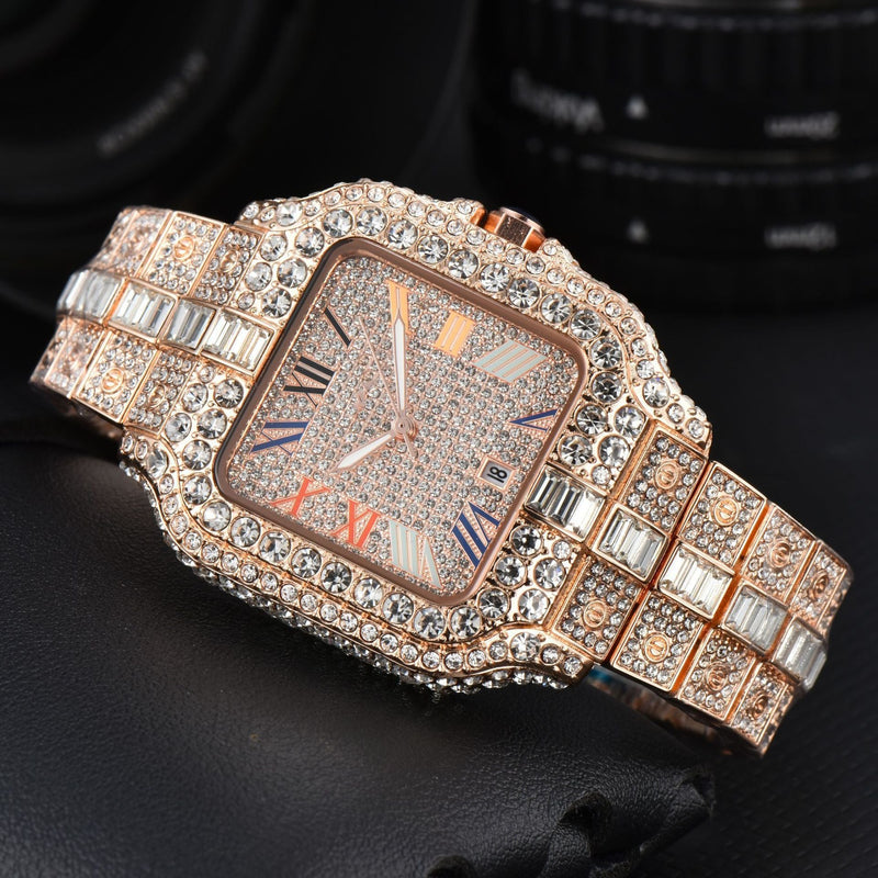 Men's Square Fashion Trend Full Diamond Watch Bigbuy