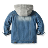 Children's Fake Two-piece Denim Jacket, Children's Hooded Fashion Casual Top Bigbuy