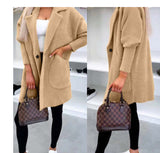 Lapel Button Pocket Women's Plush Coat Bigbuy