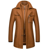 Men's Woolen Coat Fashion Double Collar Cold-resistant Bigbuy