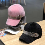 Street Fashion Diamond Baseball Korean Fashion Winter Warm Outdoor All-matching Peaked Cap Bigbuy