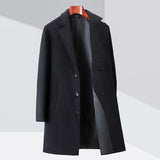 Men's Business Casual Woolen Trench Coat Bigbuy