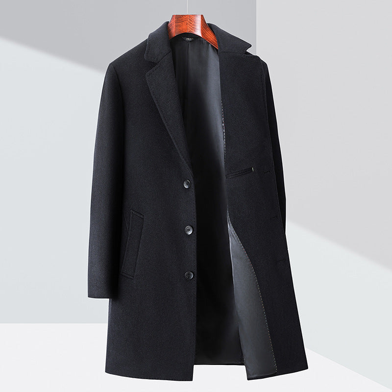 Men's Business Casual Woolen Trench Coat Bigbuy