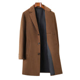 Men's Business Casual Woolen Trench Coat Bigbuy