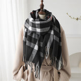 Cashmere-like Plaid Warm Shawl Scarf Unisex All-matching Bigbuy
