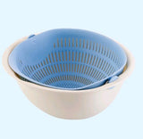 Portable detachable double-layer hollow fruit and vegetable cleaning drain basket Washed rice noodles Bigbuy