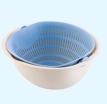 Portable detachable double-layer hollow fruit and vegetable cleaning drain basket Washed rice noodles Bigbuy