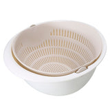 Portable detachable double-layer hollow fruit and vegetable cleaning drain basket Washed rice noodles Bigbuy