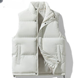 Men's Plus Size Stand Collar Sleeveless Waistcoat Warm Down Cotton Vest Bigbuy