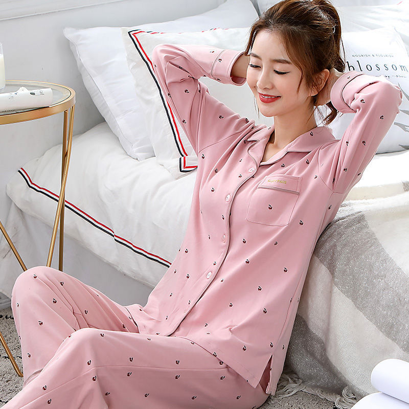 Women's Cotton Pajamas Can Be Worn Outside In Spring And Autumn Bigbuy