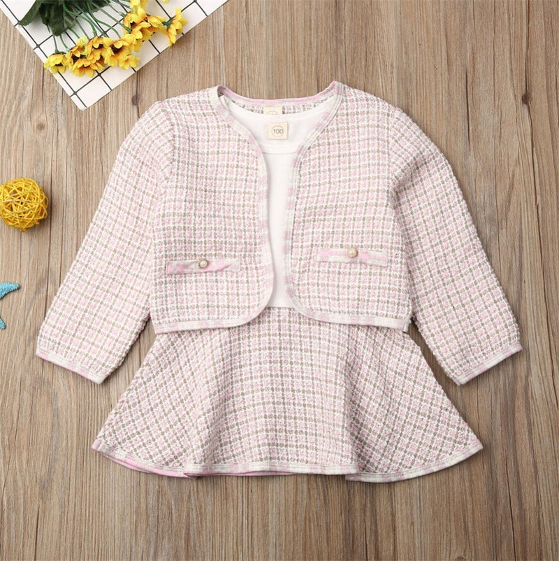 Long-sleeved Dresses Two-piece Children's Baby Small Incense Wind Suit Bigbuy