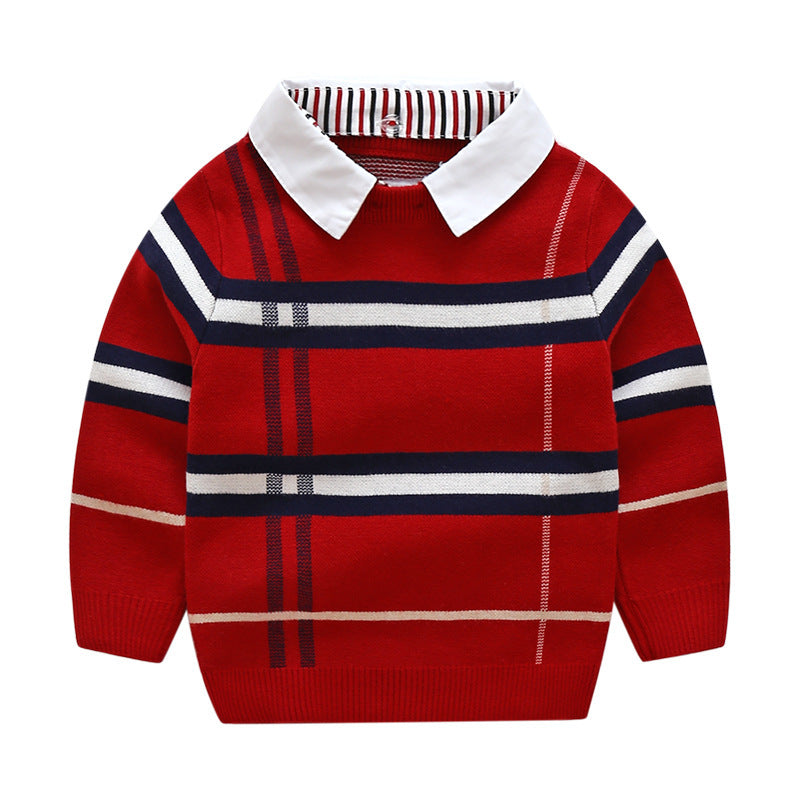 Boys plaid jacquard sweater Bigbuy