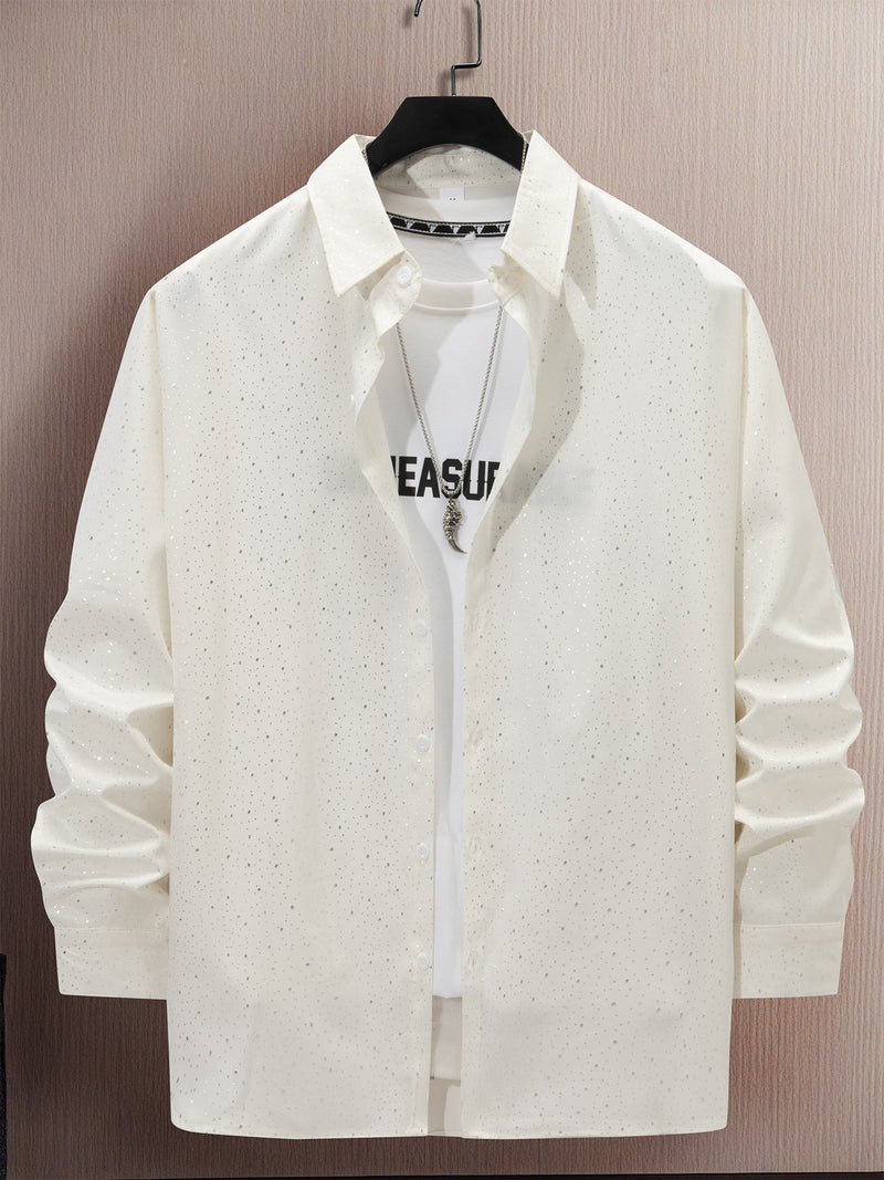 Polka Dot Bronzing Printed Casual Long Sleeve Shirt Bigbuy