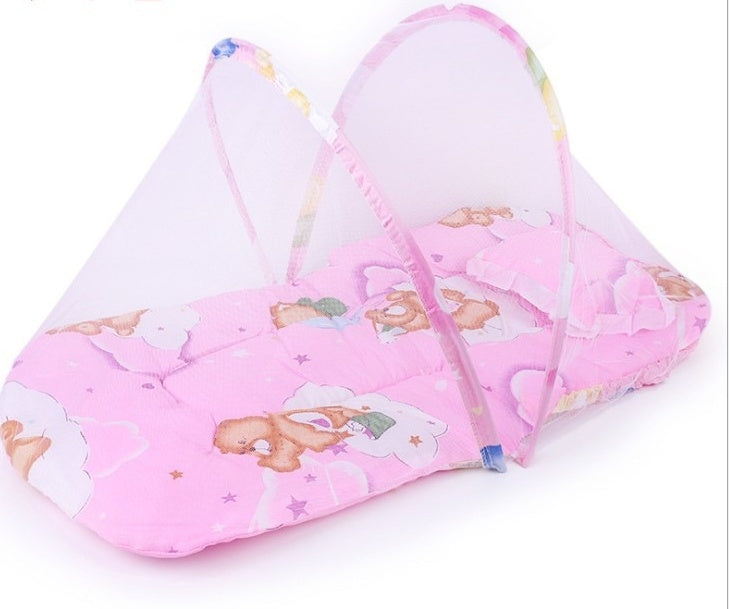 Portable Foldable Baby Kids Infant Bed Dot Zipper Mosquito Net Tent Sleeping Cushion Bigbuy
