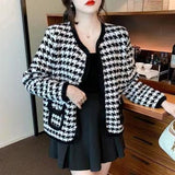 New Plaid Mink Velvet Coat Loose Flattering Knit Cardigan Sweater Bigbuy