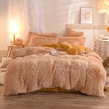 Luxury Thick Fleece Duvet Cover Queen King Winter Warm Bed Quilt Cover Pillowcase Fluffy Plush Shaggy Bedclothes Bedding Set Winter Body Keep Warm Bigbuy