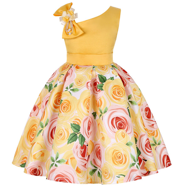 Girls' Dresses Girls' Princess Dresses Digital Print Children's Dresses Bigbuy