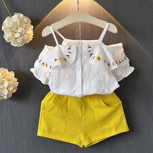 Kids Girls Clothes For Baby Girl Kids T-Shirt Shorts Suit Bigbuy