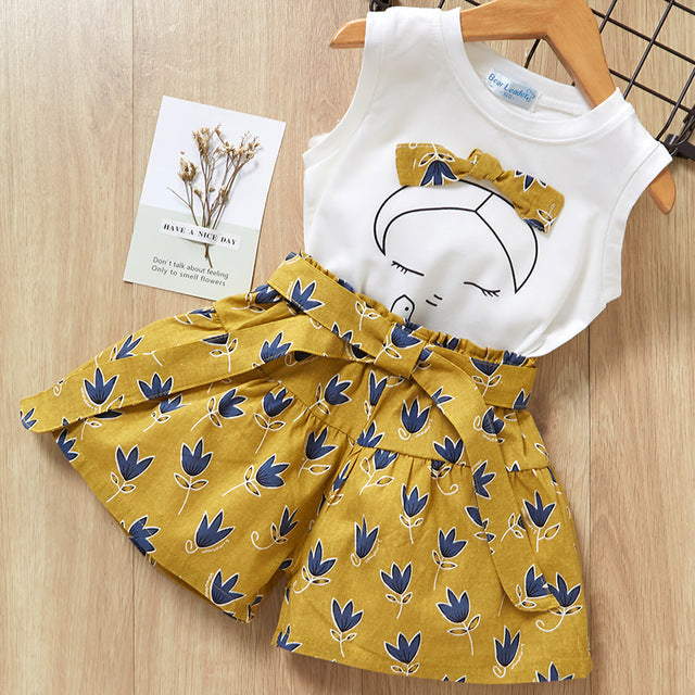 Kids Girls Clothes For Baby Girl Kids T-Shirt Shorts Suit Bigbuy