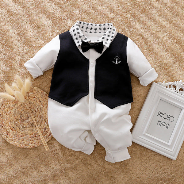 Baby Jumpsuit Spring And Autumn Models Foreign Trade Gentleman Baby Clothes Long-Sleeved Baby Clothes Baby Clothes Bigbuy