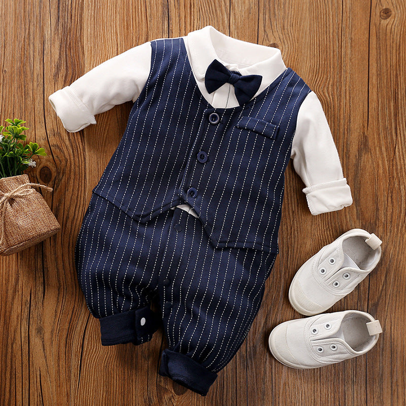 Baby Jumpsuit Spring And Autumn Models Foreign Trade Gentleman Baby Clothes Long-Sleeved Baby Clothes Baby Clothes Bigbuy