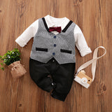 Baby Jumpsuit Spring And Autumn Models Foreign Trade Gentleman Baby Clothes Long-Sleeved Baby Clothes Baby Clothes Bigbuy