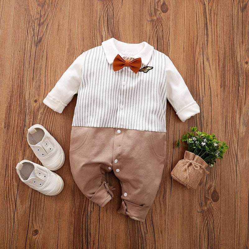 Baby Jumpsuit Spring And Autumn Models Foreign Trade Gentleman Baby Clothes Long-Sleeved Baby Clothes Baby Clothes Bigbuy