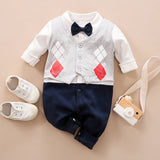 Baby Jumpsuit Spring And Autumn Models Foreign Trade Gentleman Baby Clothes Long-Sleeved Baby Clothes Baby Clothes Bigbuy