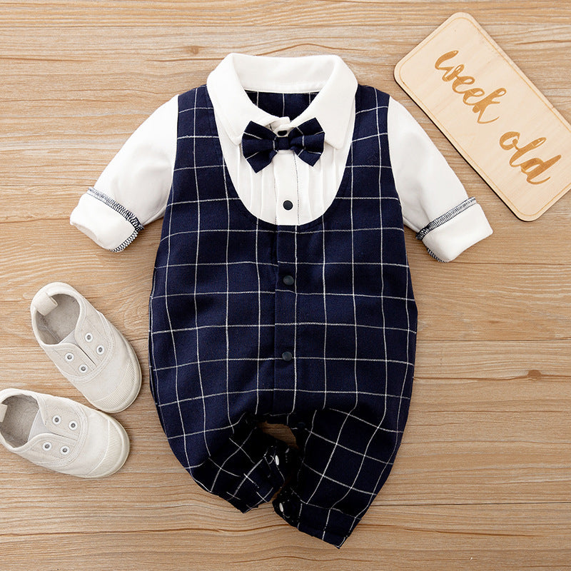Baby Jumpsuit Spring And Autumn Models Foreign Trade Gentleman Baby Clothes Long-Sleeved Baby Clothes Baby Clothes Bigbuy