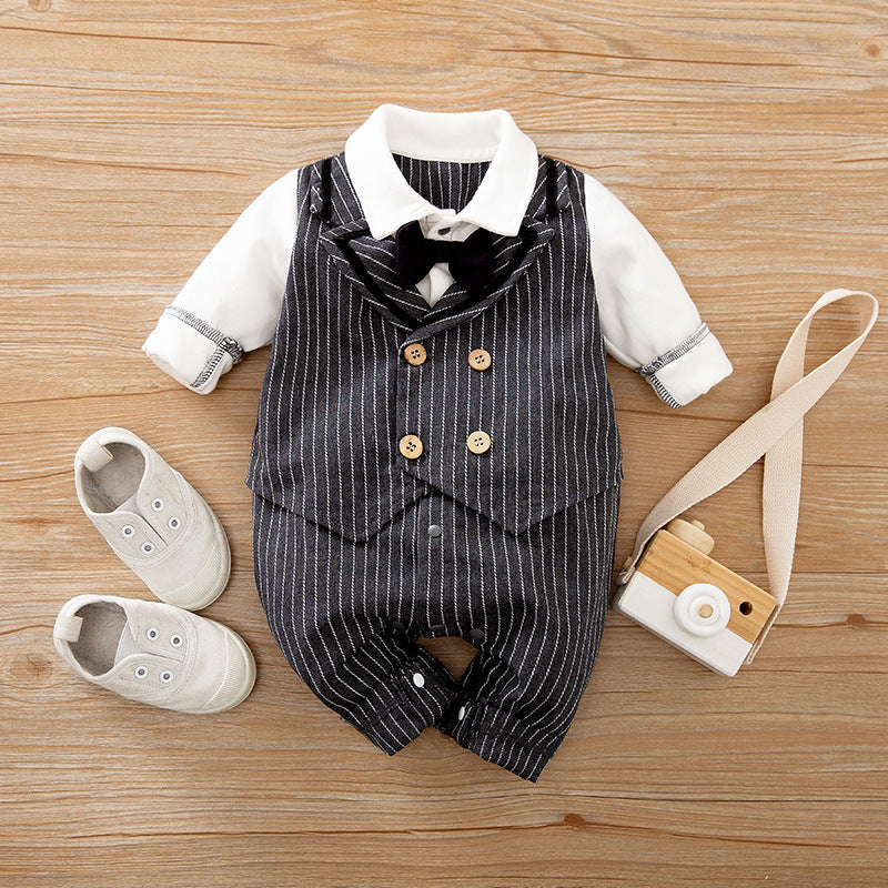 Baby Jumpsuit Spring And Autumn Models Foreign Trade Gentleman Baby Clothes Long-Sleeved Baby Clothes Baby Clothes Bigbuy