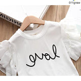 Summer Kids Girls Clothing Sets 2 pcs T-shirt Hole Pants Set Bigbuy