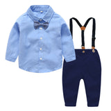 Boys Gentleman Bib Pant Suit Long Sleeve Bow Tie Bigbuy