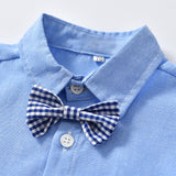 Boys Gentleman Bib Pant Suit Long Sleeve Bow Tie Bigbuy