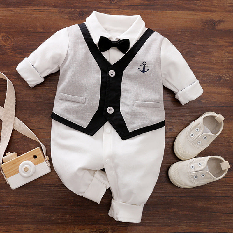 Gentleman's Baby Clothes, Long-sleeved Baby Clothes, Gentleman's Romper Bigbuy