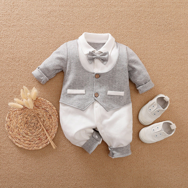Gentleman's Baby Clothes, Long-sleeved Baby Clothes, Gentleman's Romper Bigbuy