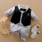 Gentleman's Baby Clothes, Long-sleeved Baby Clothes, Gentleman's Romper Bigbuy