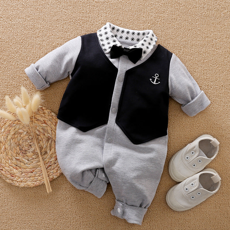 Gentleman's Baby Clothes, Long-sleeved Baby Clothes, Gentleman's Romper Bigbuy