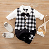 Gentleman's Baby Clothes, Long-sleeved Baby Clothes, Gentleman's Romper Bigbuy