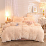 Luxury Thick Fleece Duvet Cover Queen King Winter Warm Bed Quilt Cover Pillowcase Fluffy Plush Shaggy Bedclothes Bedding Set Winter Body Keep Warm Bigbuy