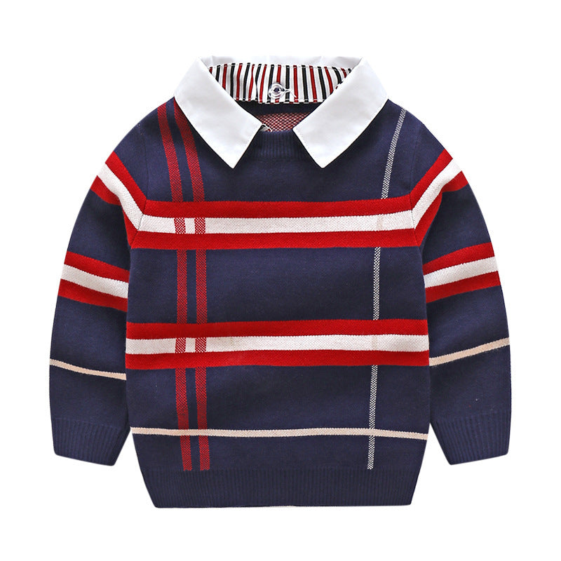 Boys plaid jacquard sweater Bigbuy