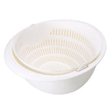 Portable detachable double-layer hollow fruit and vegetable cleaning drain basket Washed rice noodles Bigbuy