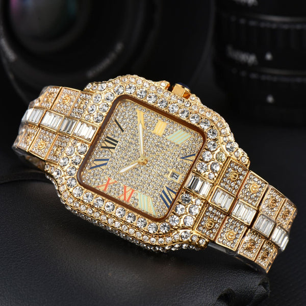 Men's Square Fashion Trend Full Diamond Watch Bigbuy